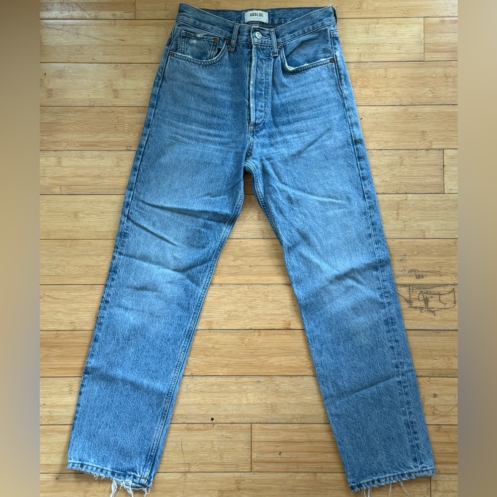 Agolde Light Blue Straight Jeans